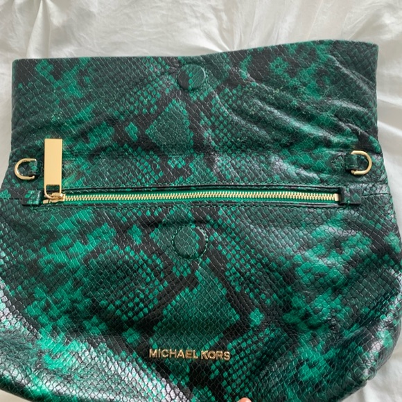 Michael Kors Emerald Snakeskin Clutch - Picture 6 of 14